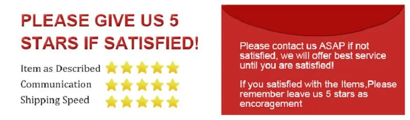 5 stars Rating red white banner