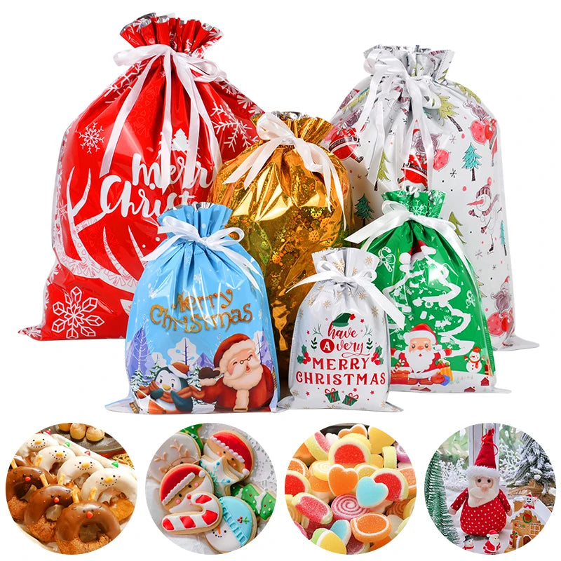 5pcs Navidad Merry Christmas Gift Bags Set