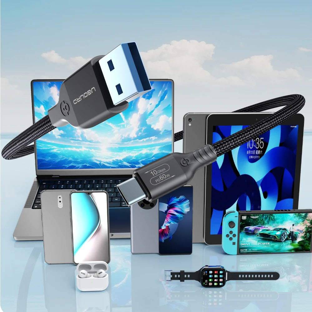 60W Fast Charging USB-A to USB-C Cable – 3A

