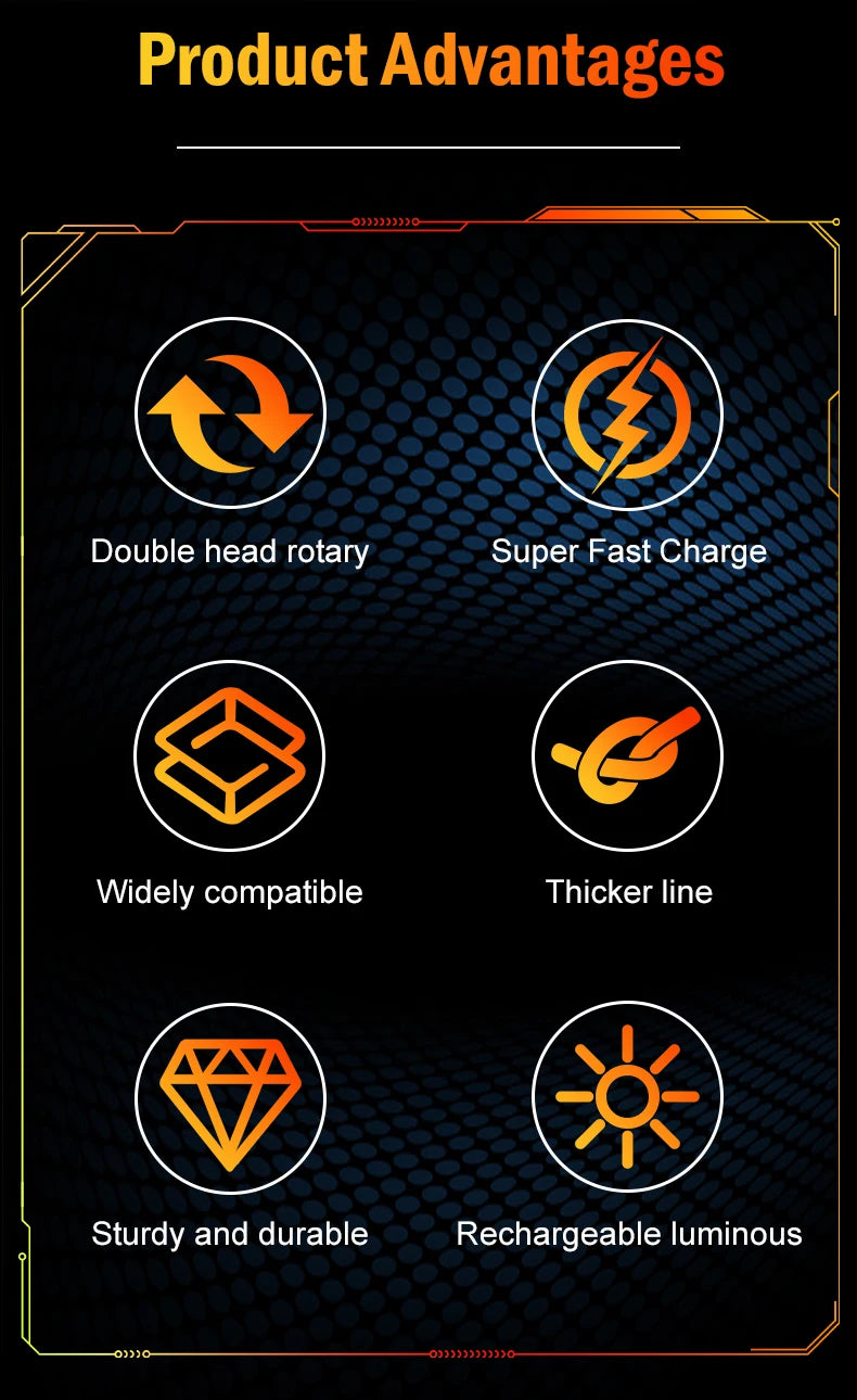 60W Fast Charging USB-C Cable – 180° Elbow Design

