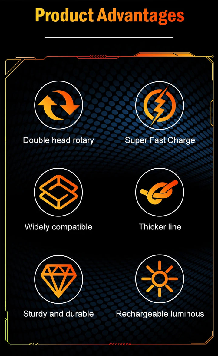 60W Fast Charging USB-C Cable – 180° Elbow Design

