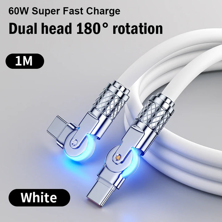 60W PD Fast Charger – USB-C Elbow Cable

