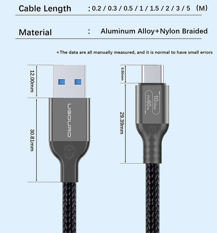60W USB-A to USB-C Cable – SSD, Hard Drive Use product information 