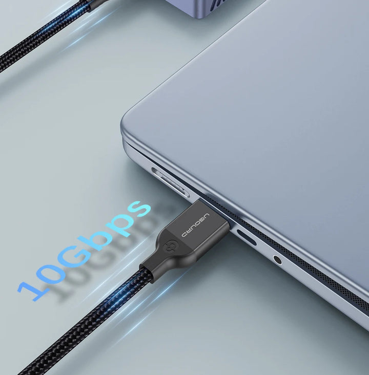 60W USB-A to USB-C Fast Charging Cable – 10Gbps

