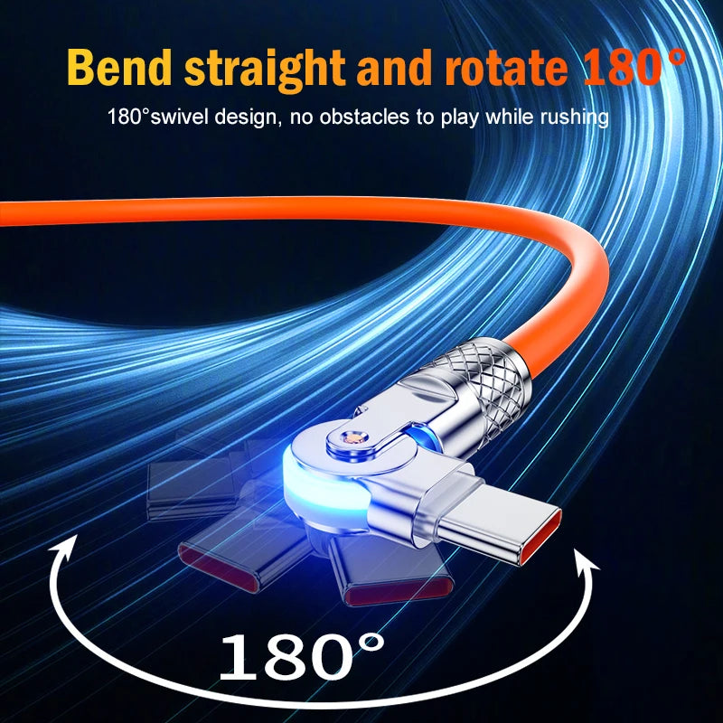 60W USB-C Elbow Cable – Fast Charging & Data Sync

