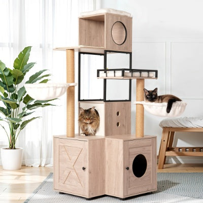 63 inch multifunctional cat tree condo