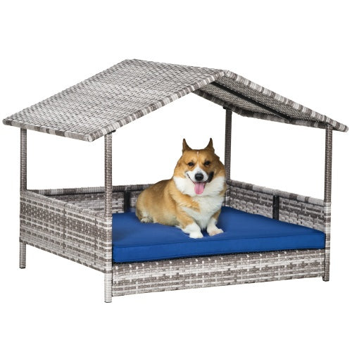 Canopy Covered Rattan Bed