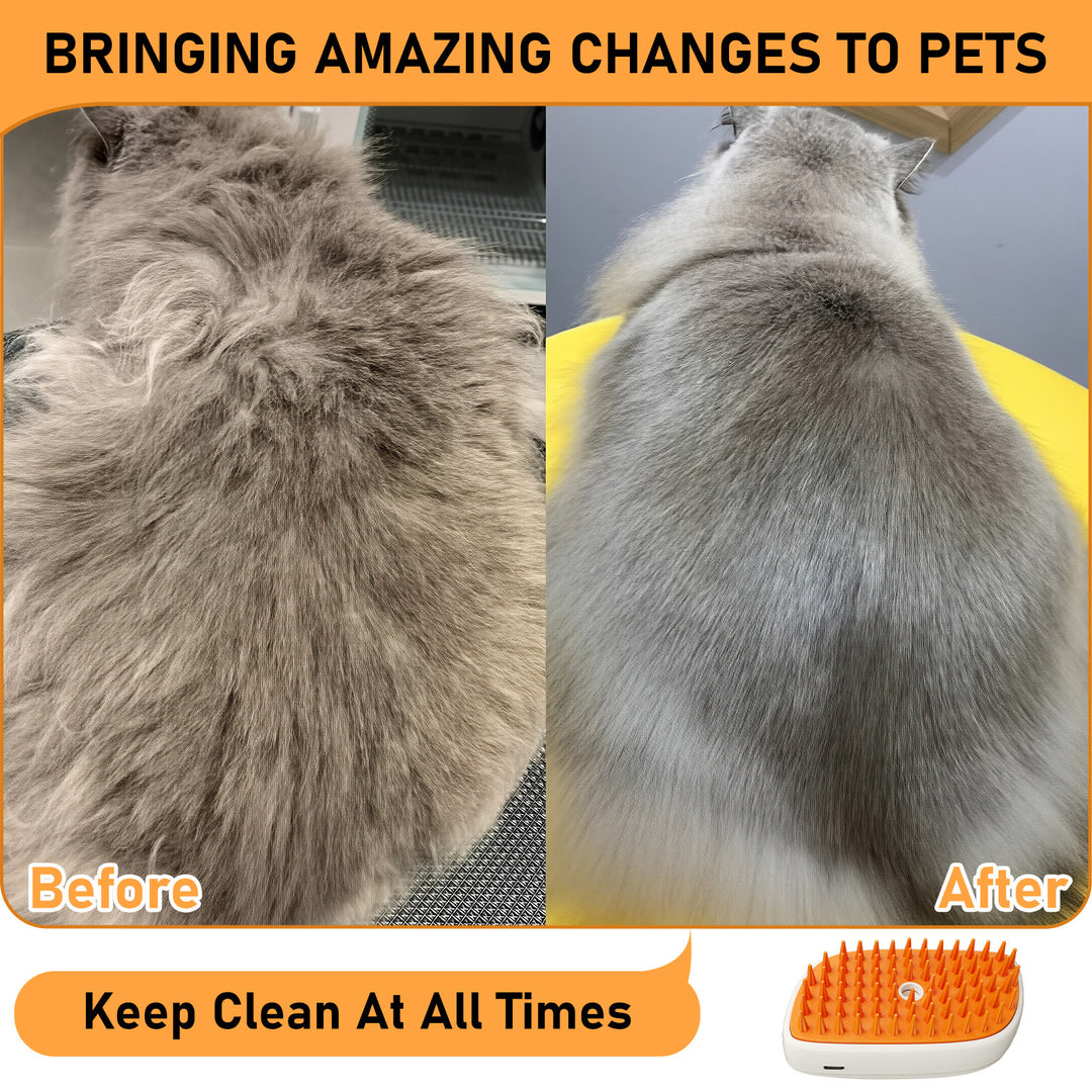 Steamy Grooming Brush For Cats