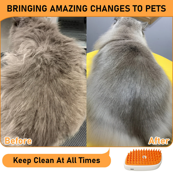 Steamy Grooming Brush For Cats