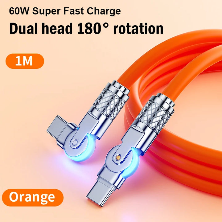 6A Fast Charging USB-C Cable – 60W PD Power

