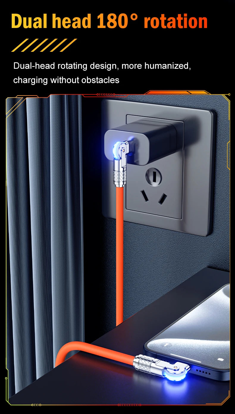 6A USB-C Fast Charging Cable – 180° Rotating

