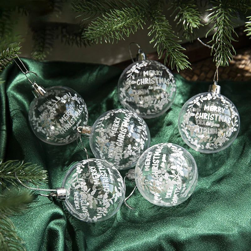 6cm clear Christmas balls for tree