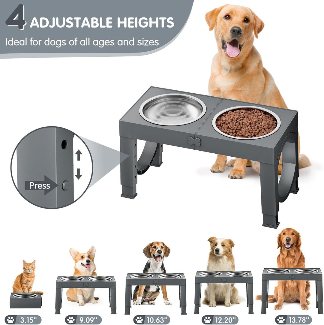 4 adjustable Heights Dog Bowl Holder