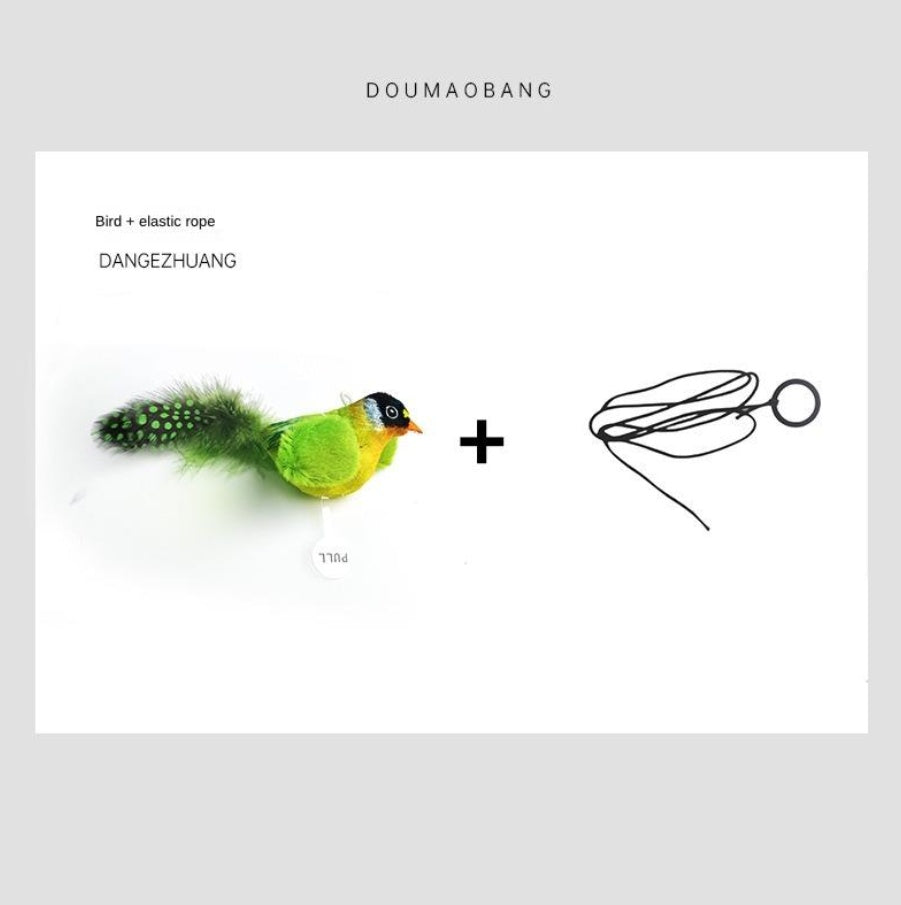 Green Parrot Cat Teaser Toy