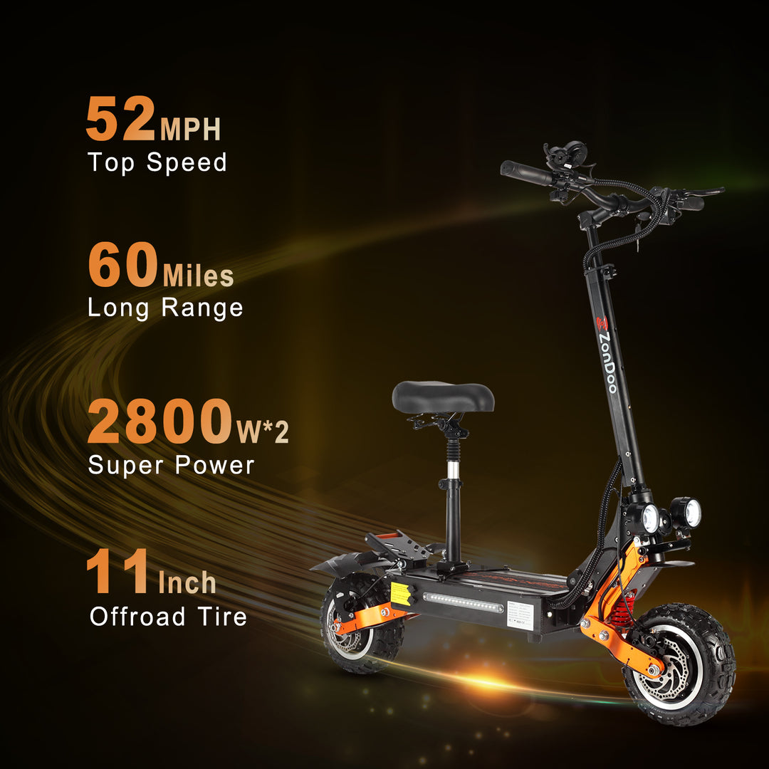 Adult Electric Scooter (2x2800W/ 100KM Range/ 85KMPH Top Speed)- ZO01 Plus