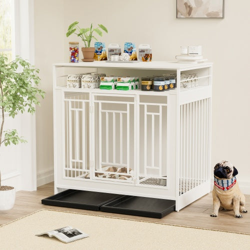 White pet crate
