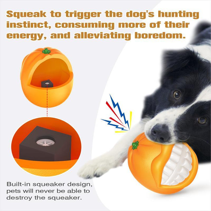 Orange Squeaky Dog Ball