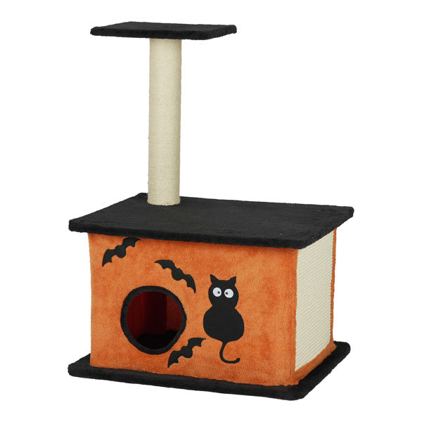 Orange Black Halloween Cat Tower