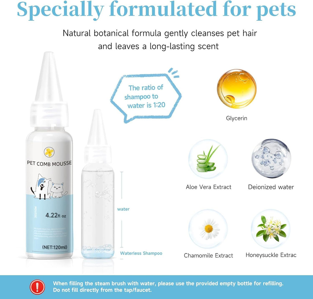 Pet care product with ingredients and usage instructions