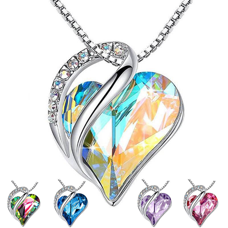 925 silver heart necklace women