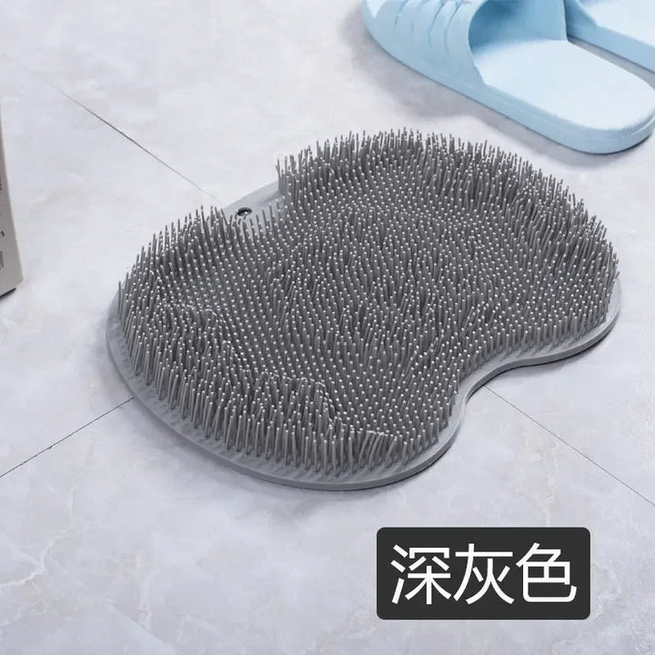 A Gray color Foot Massaging Shower Mat With Suction Cups