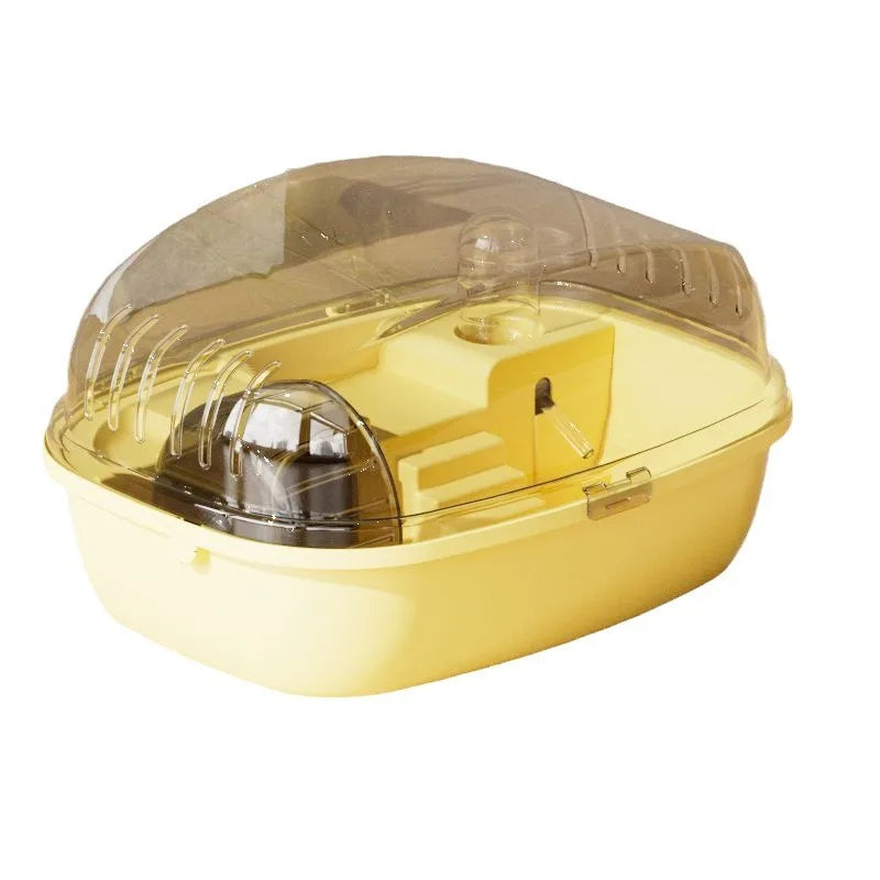 A Yellow Color Small Animal Cage with Ventilated Structure