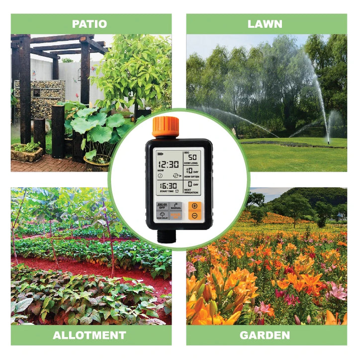 Eshico Garden Intelligent Irrigation System For Outdoor | Rain Delay Water Timer | Automatic Digital Sprinkler Controller