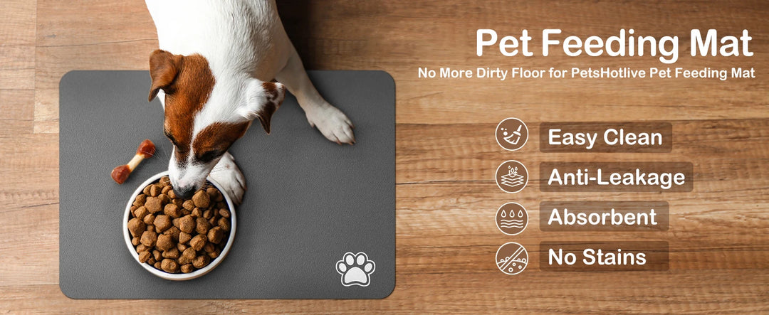 Absorbent pet feeding mat 