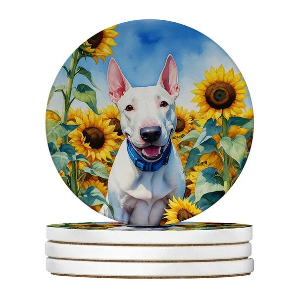 Absorbent round dog art coasters