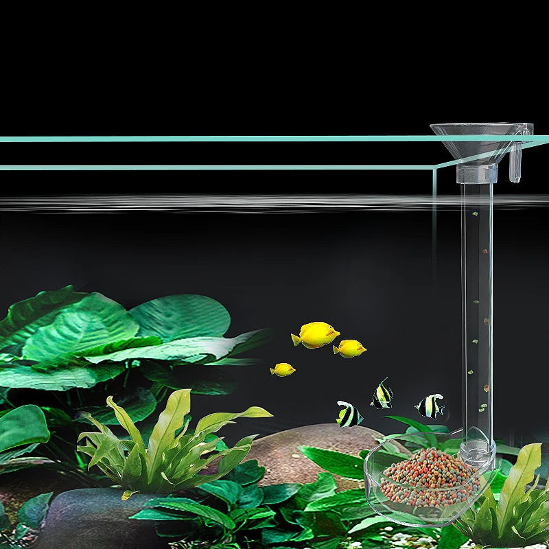 Acrylic aquarium fish feeder transparent tube