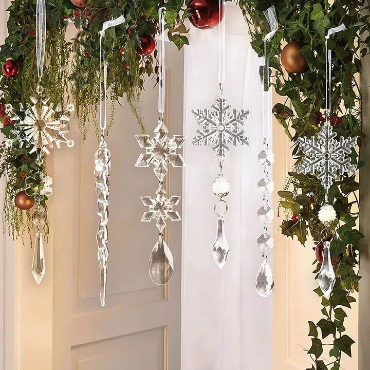 Acrylic snowflake hanging decorations