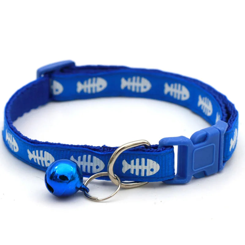 Adjustable Cartoon Fish Bone Cat in blue color 