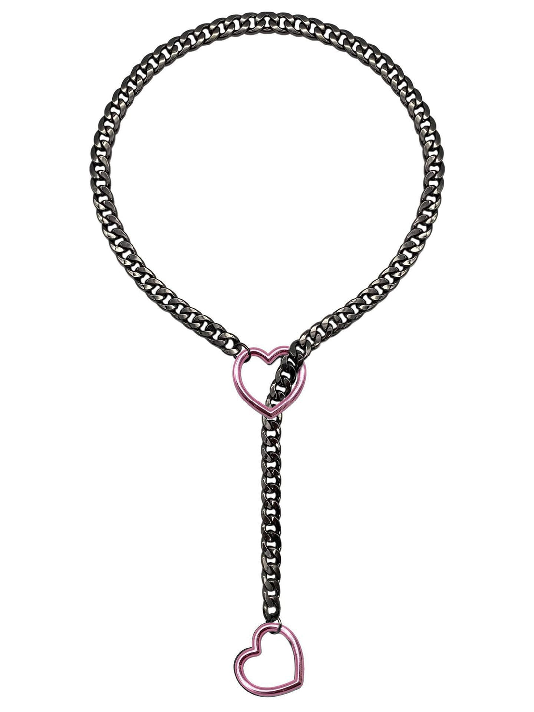 Adjustable Cuban chain heart necklace