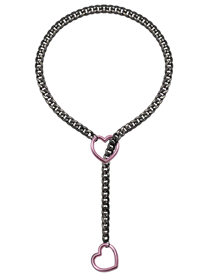 Adjustable Cuban chain heart necklace