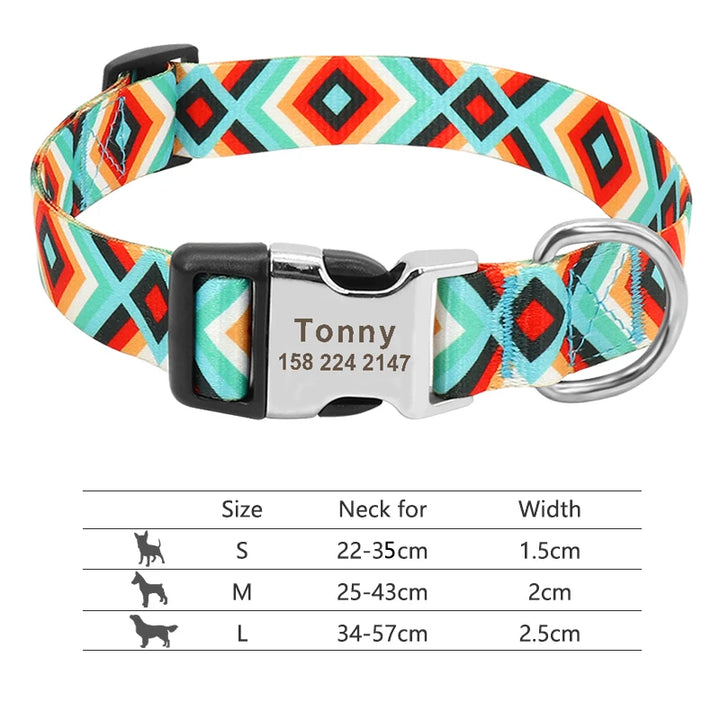 Adjustable Pet ID Collar Nylon Material