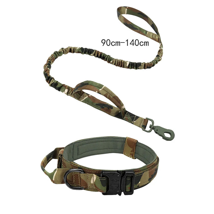 Adjustable Tactical Nylon Collar with Training Leash
