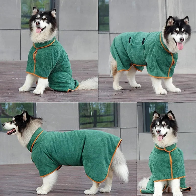 Adjustable dog bathrobe towel