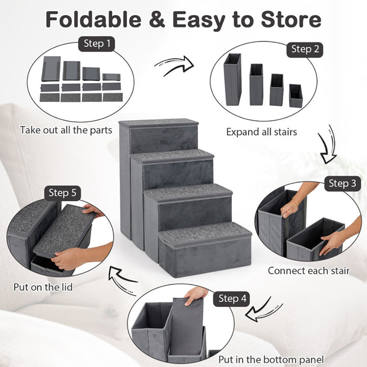 Adjustable height dog ramp for furniture