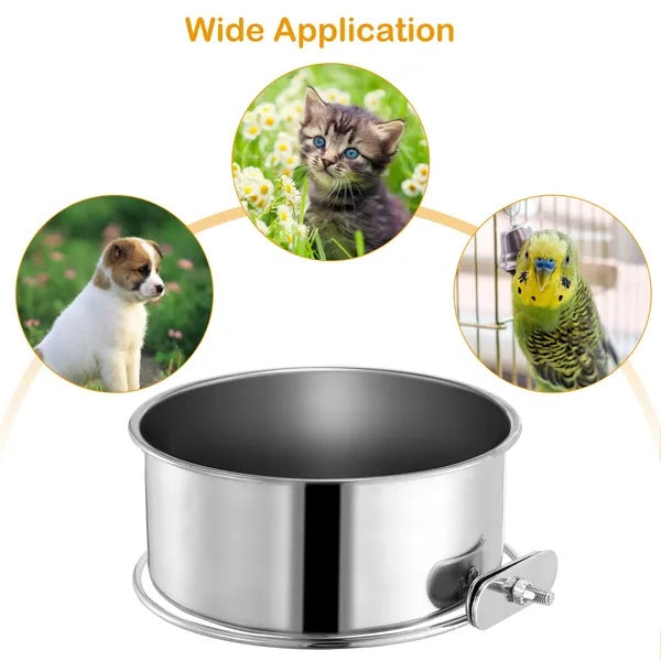 Adjustable pet feeder for cages