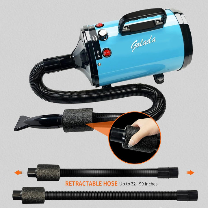 Adjustable temperature grooming dryer