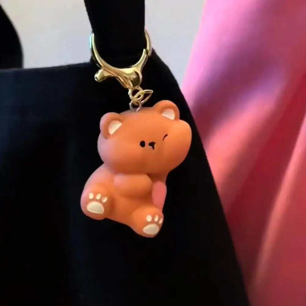 Adorable bear pendant keyring