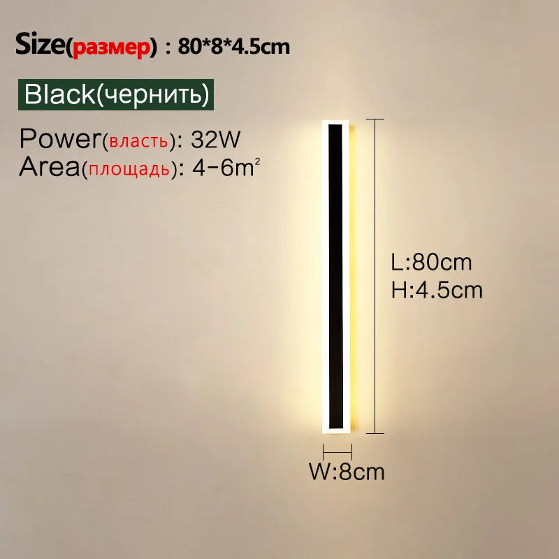 Aluminum LED wall lamp for porch lighting