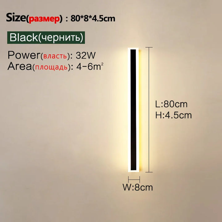 Aluminum LED wall lamp for porch lighting