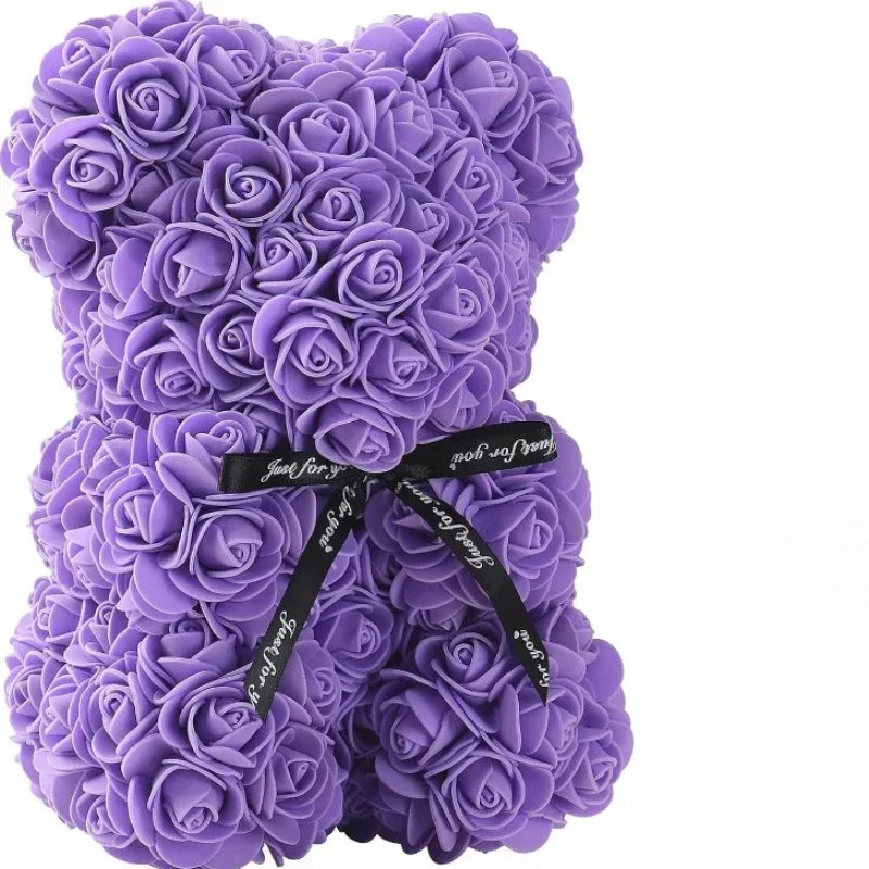 Anniversary floral teddy bear