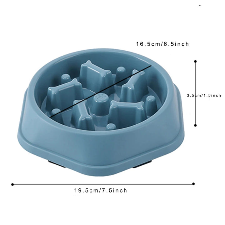 Anti-choking slow eating puzzle bowl