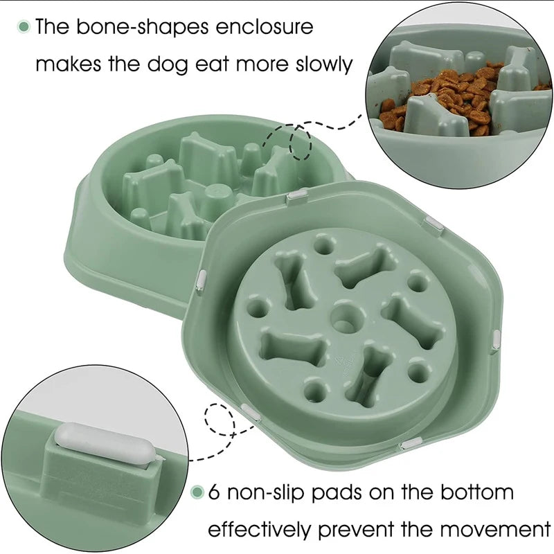 Anti-slip slow feeder bowl for pets