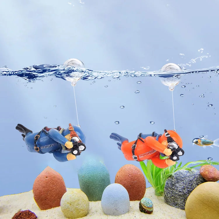 Aquarium accessory resin mini diver