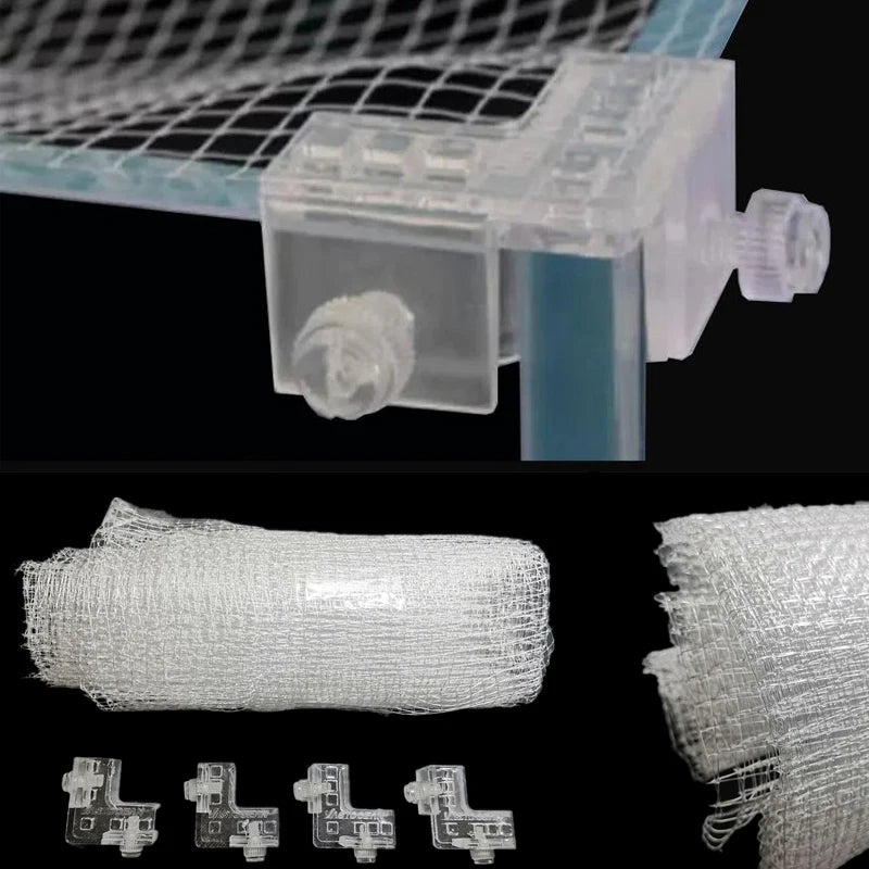 Aquarium mesh net for fish protection.