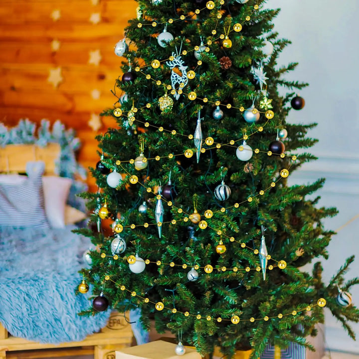 Artificial plastic beads for festive trimming