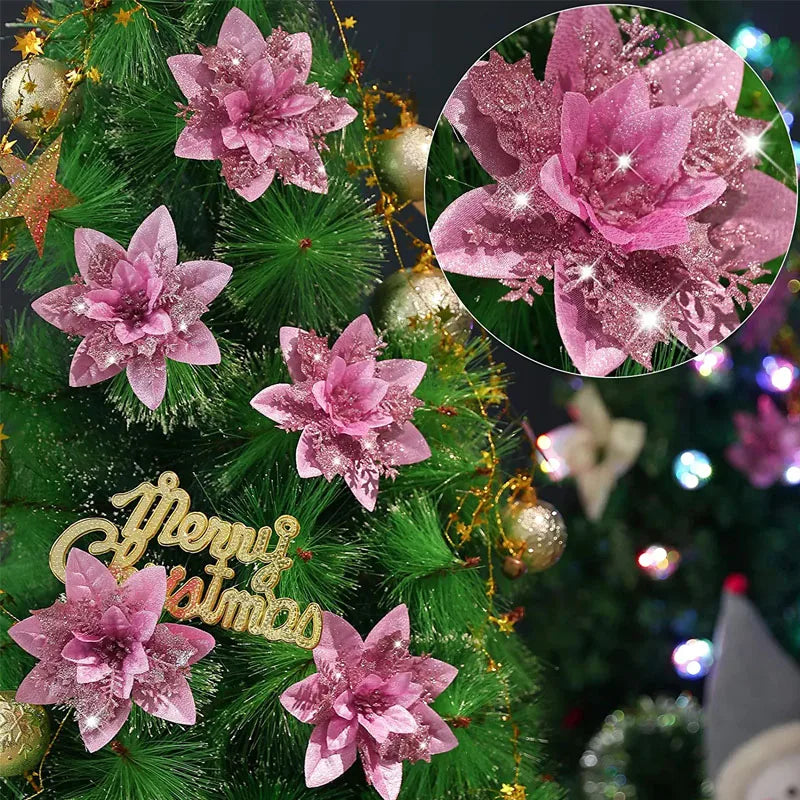 Artificial poinsettia flowers for Christmas